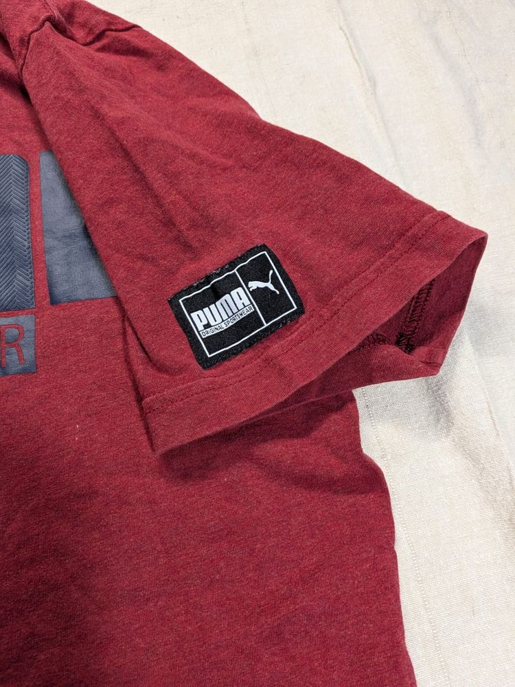 Puma Red T Shirt Big Logo Streetwear imagen 3